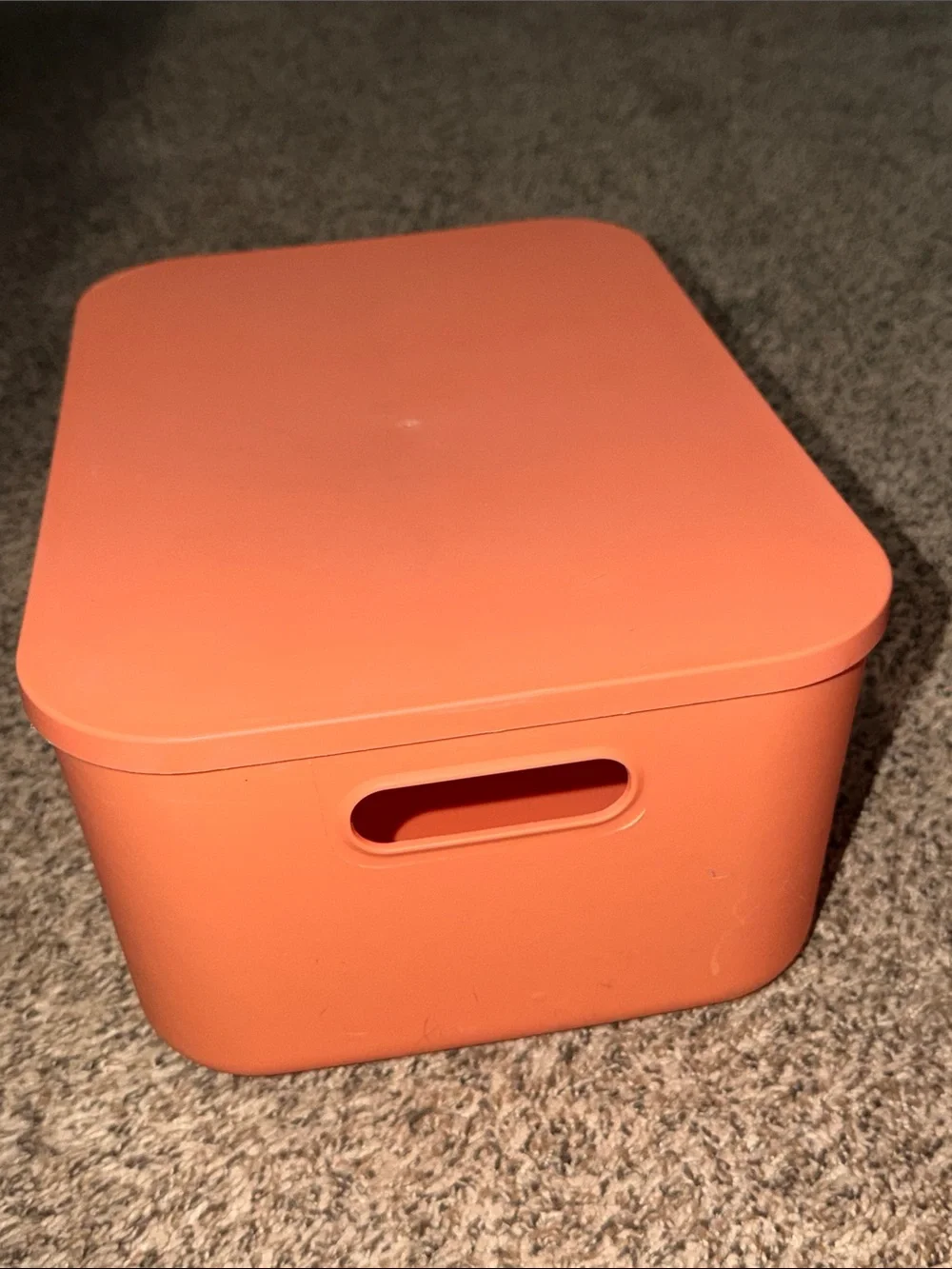 Orange Stackable Organizer Bin w/Fitted Lid 14